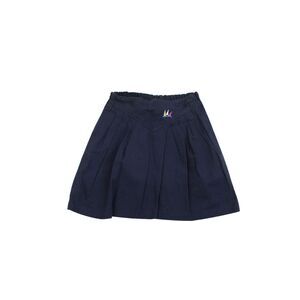 Designer Womens Cotton Pleated Casual Stretch Mini Skirt Blue Size 2XS